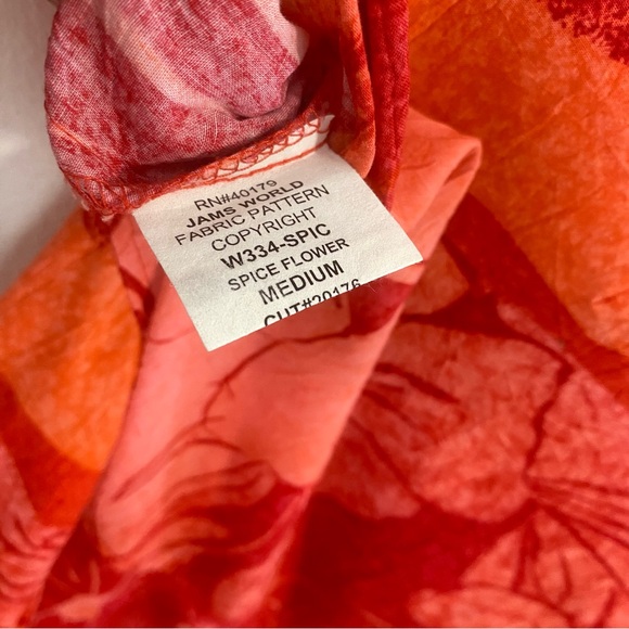 Jams World Janice Midi Dress in Spice Flower Medium Red Pink Made in Hawaii - Picture 7 of 9